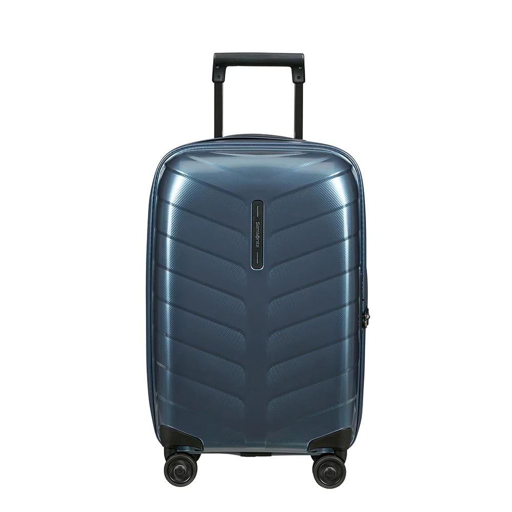 Samsonite Attrix - Spinner S, Expandable Hand Luggage, 55 cm, 38/44 L, Blue (Steel Blue)