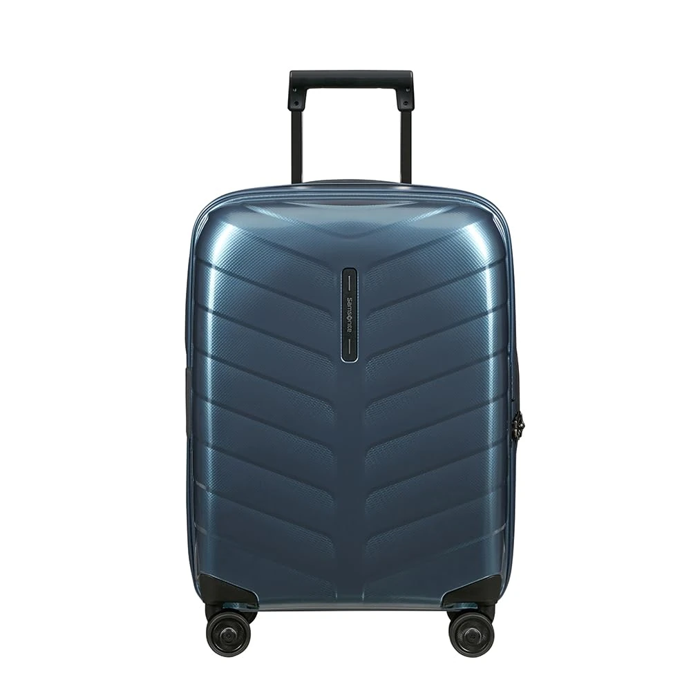 Samsonite Attrix - Spinner S, Expandable Hand Luggage, 55 cm, 38/44 L, Blue (Steel Blue)
