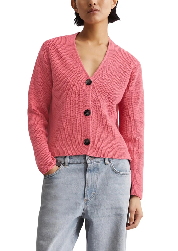 Marc OߴPolo Women's Cardigan with V-neck, Pink (Blushed Berry), S