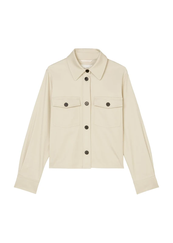 Marc OߴPolo Women's Shirt Jacket with Kent Collar, Beige (Dry Sand), 14