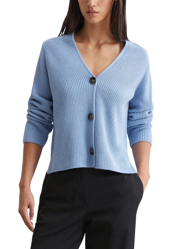 Marc OߴPolo Women's Cardigan with V-neck, Blue (Fresh Sky), XXL