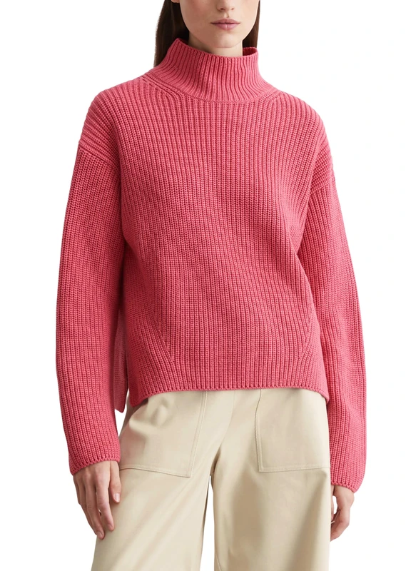 Marc OߴPolo Women's Organic Cotton Knitted Turtleneck Jumper, Pink (Blushed Berry), S