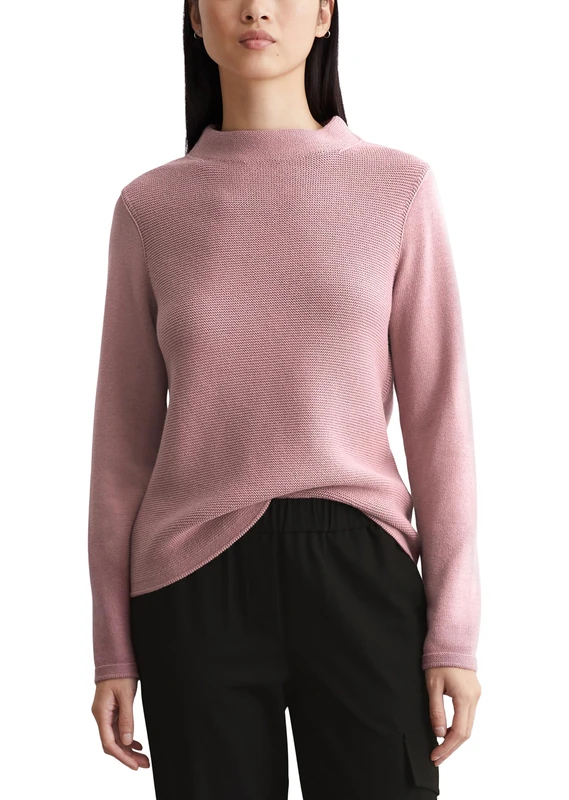 Marc O'Polo Women's Organic Cotton Knitted Jumper with Stand-Up Collar, 614, M