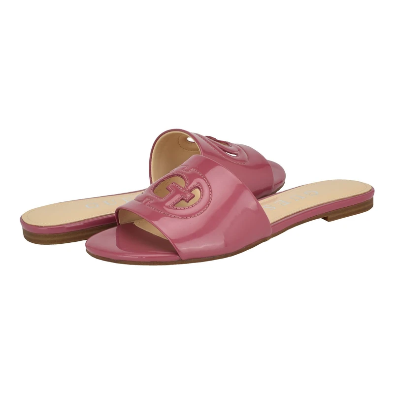 Guess Women's Tashia Flat Sandal, Light Pink Patent 682, 9