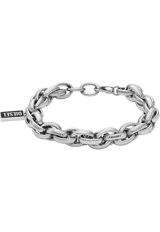 Diesel Men's Stainless Steel with lobster hook or fold over closure bracelet Simple Grey