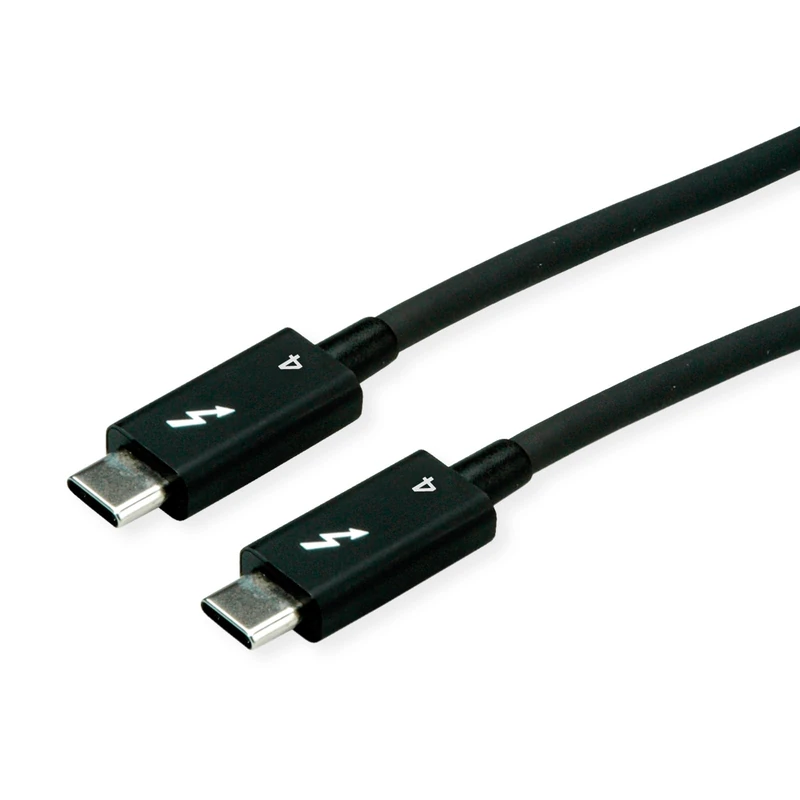 ROLINE Thunderbolt™ 4 Cable, C-C, ST/ST, 40Gbit/s, 100W, Passive, Black, 0.5 m