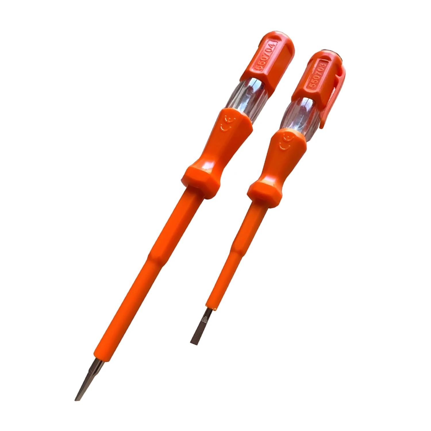 ebuyerfix 2Pcs Voltage Tester Electric Tester AC 100-500V Voltage Test Slotted Screw Driver Pen Safety Insulated Handle and Pocket Clip