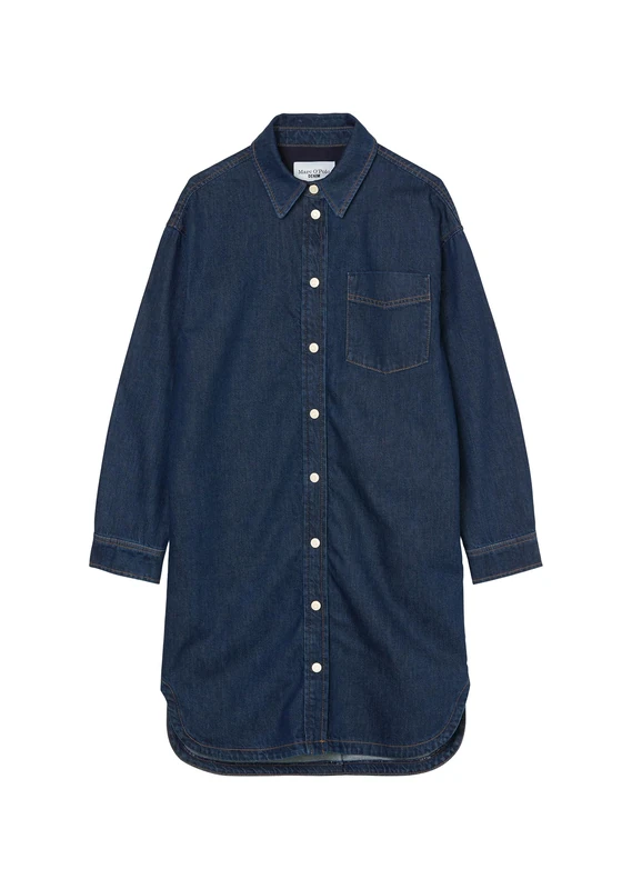 Marc OߴPolo Denim Women's Oversized Fit Organic Cotton Corduroy Dress, Blue (Dark Blue Multi 21), S