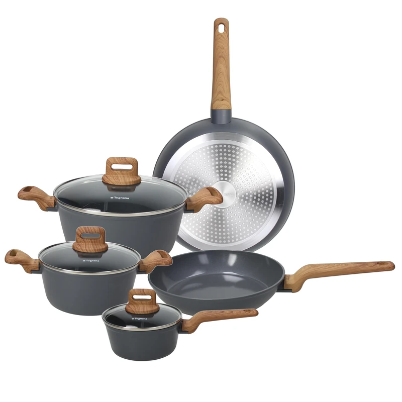 Tognana T-Care 8-Piece Aluminium Cookware Set - Dark Grey - Image 1