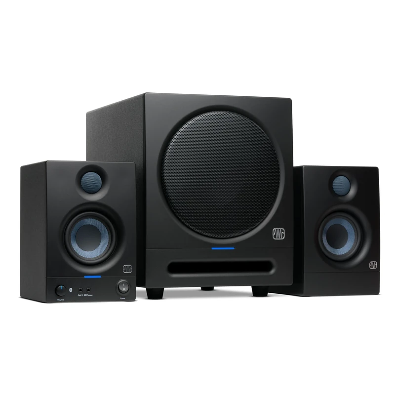 PreSonus Eris 2.1 Bluetooth Speaker System with Subwoofer — Eris 3.5BT Studio Monitor Pair & Eris Sub 8BT for Near Field Music Production, Desktop Computer, Hi-Fi Home Audio