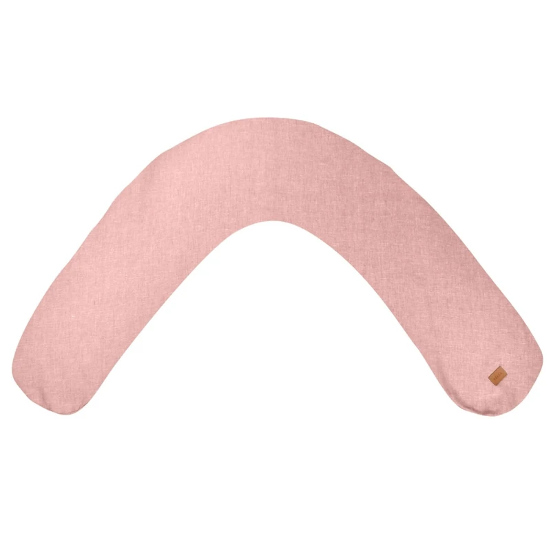 BÉABA, Big Flopsy, Multi-Function, Suitable for Sleeping/Nursing, Support, Hypoallergenic, Relaxation, Optimal Comfort, Soothing Night, Linen, Oekotex, Pink - Image 1