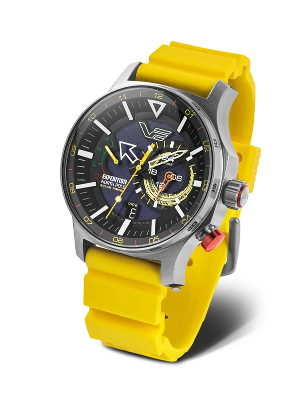 Vostok Europe Expedition North Pole Solar Men's Watch with 2 Straps in Various Designs, silver, Modern