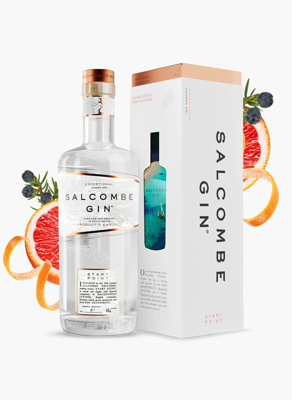 Salcombe Gin ‘Start Point’ 70cl + Premium GIFT BOX | 44% ABV | British Coastal Classic London Dry Gin | Red Grapefruit, Macedonian Juniper | Vegan | Distilled in Salcombe