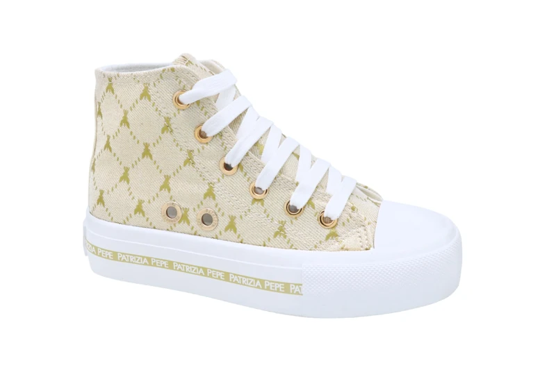 Patrizia Pepe Girl's Pj257.27_34 Sneaker, Gold, 1.5 UK