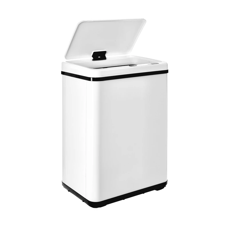 WELL HOME MOBILIARIO & DECORACIÓN Smart waste bin with automatic opening or manual contact, 40 litres, height 55.5 x 35.5 x 26 cm, white.