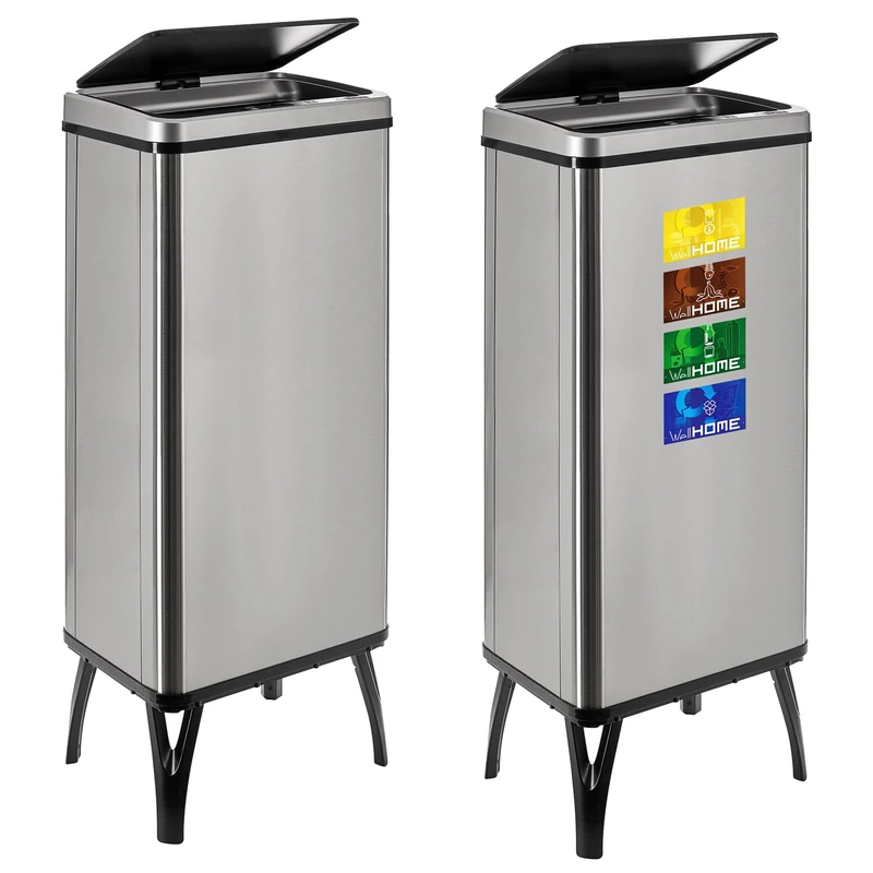 WELL HOME MOBILIARIO & DECORACIÓN 2 x 60L c/u Smart Bin Height 95.5 x 35.5 x 26 Grey with Magnetic Labels