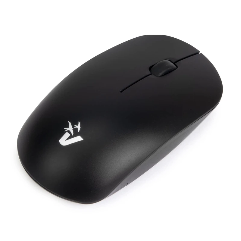 Vultech Mouse Wireless MW-09N 1600DPI Black Silent Click Built-in Rechargeable Battery Type C Attachment