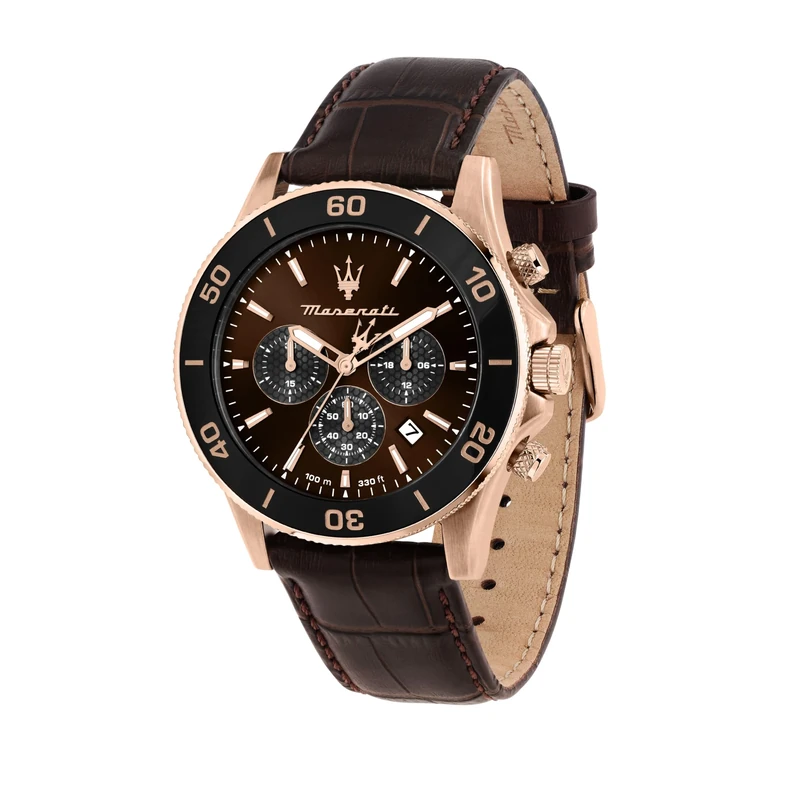 Maserati Limited Edition Men's Watch, Chronograph, Analogue, Leather Strap, Waterproof, COMPETIZIONE Collection - R8871600001