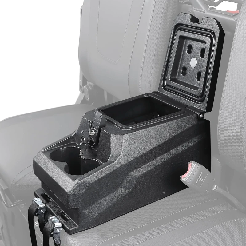 KEMIMOTO Bench Seat Center Console Heavy Duty PP Lockable Armrest Storage Box Compatible with CFMOTO Uforce 1000/1000 XL 2019-2024 Accessories