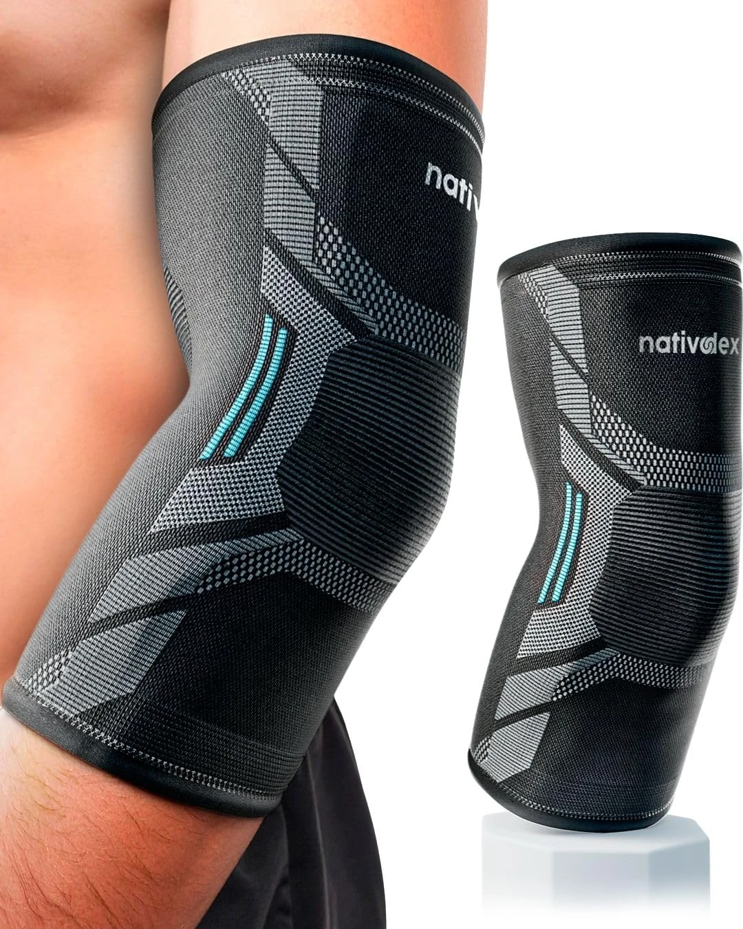 NativoDex Elbow Support Brace for Men & Women – Compression Sleeve for Tendonitis, Epicondylitis, Weightlifting, Golf & Tennis