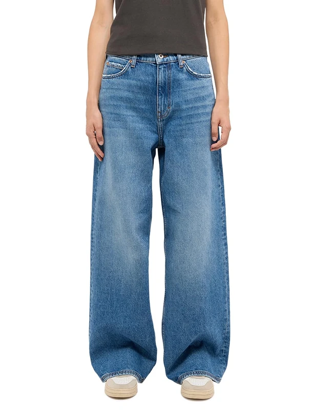 MUSTANG Women's Style Luise Wide Jeans, Medium Blue 585, 32W x 34L