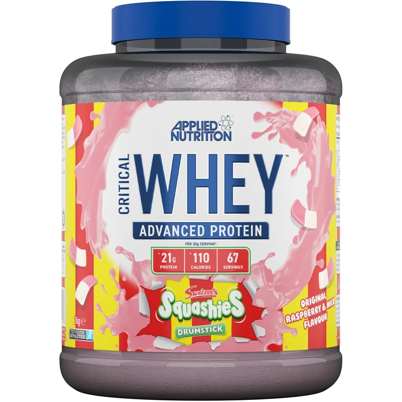 Applied Nutrition Critical Whey Protein Powder 2kg - High Protein Powder, Protein Milkshake, Muscle Building Supplement with BCAAs & Glutamine (2kg - 67 Servings) (Swizzels Squashies)