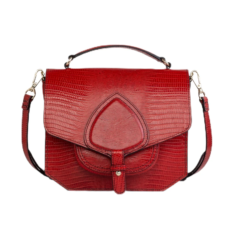 Kate Lee Women's Emelyne Red Leather Shoulder Bag, Moyen
