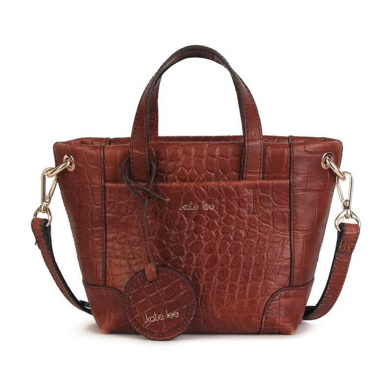 Kate Lee Women's Sac en Cuir Porté Bandoulière Tane Cro Cognac Leather Bag, Camel, Petit