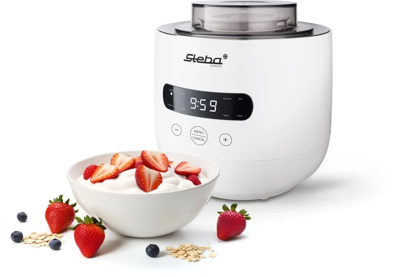 Steba JM 4 Yoghurt Maker, 1 Yoghurt Glass with 2 L Volume, 1 Yoghurt Glass with 1.3 L Volume, 5 Automatic Programmes, Easy to Clean
