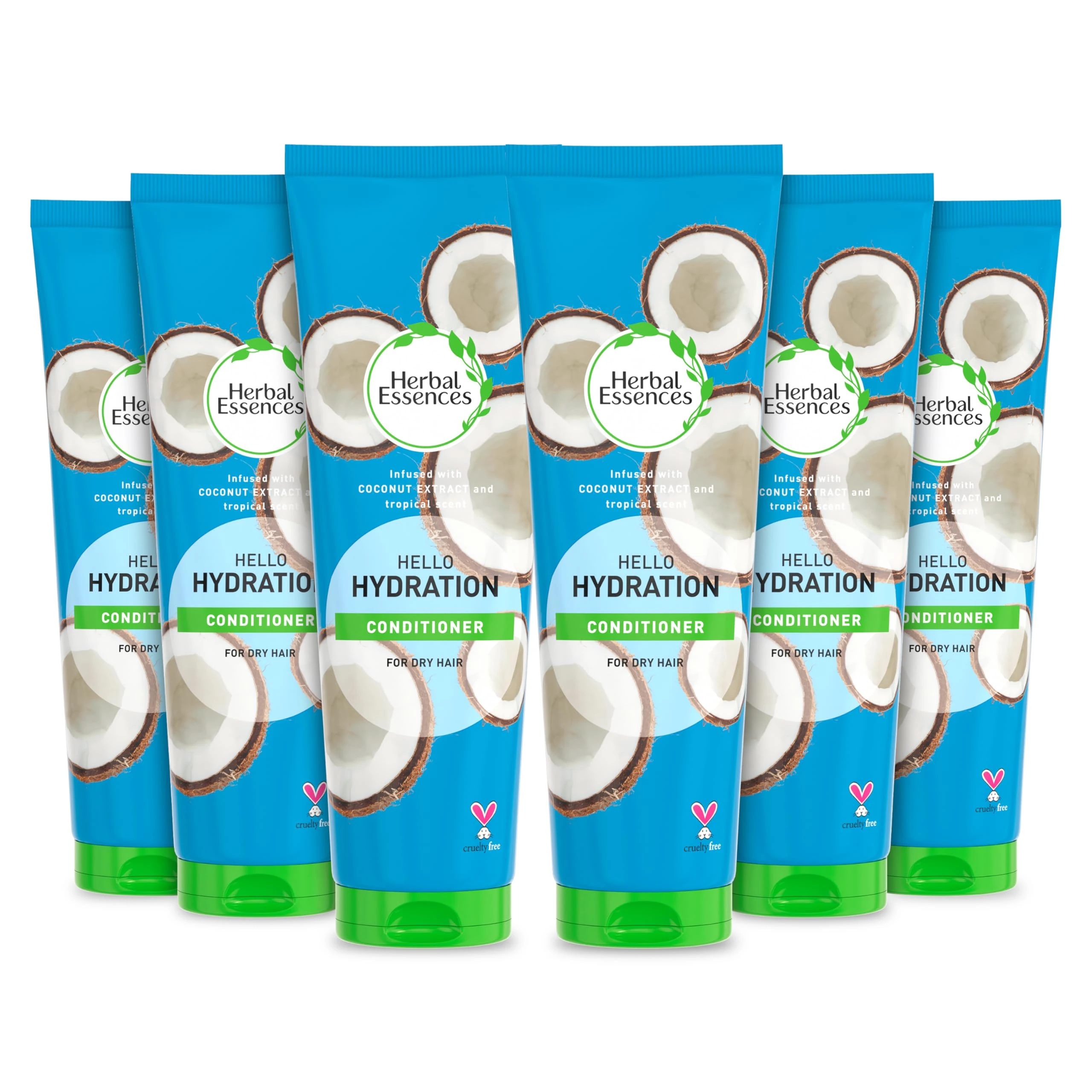 Herbal Essences HELLO HYDRATION Conditioner, Moisturizes Dry Damaged Hair, Pack of 6 x 275ml