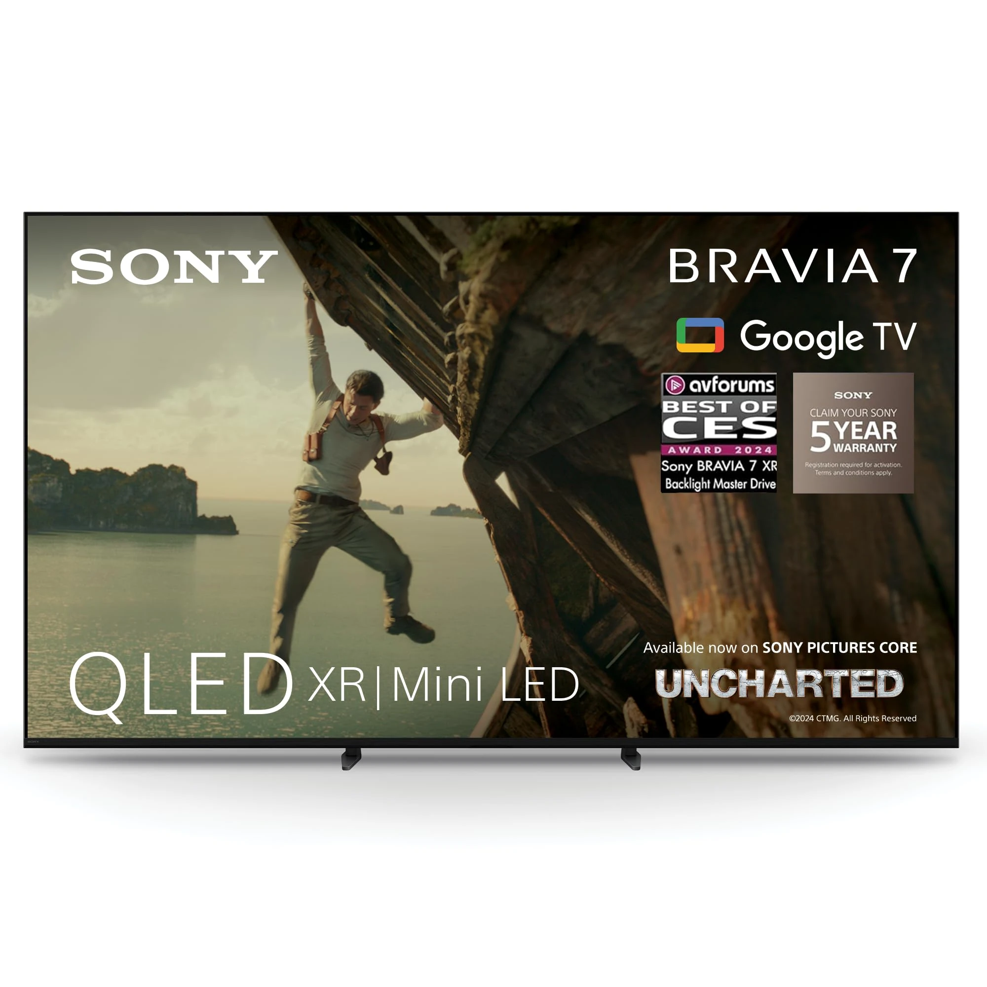 Sony BRAVIA 7 QLED (XR l Mini LED), K85XR70, 85 Inch 4K HDR Google Smart TV, Gaming Features for PlayStation 5, IMAX Enhanced, Dolby Vision Atmos, Chromecast, AirPlay, 120Hz, 5 Year Warranty
