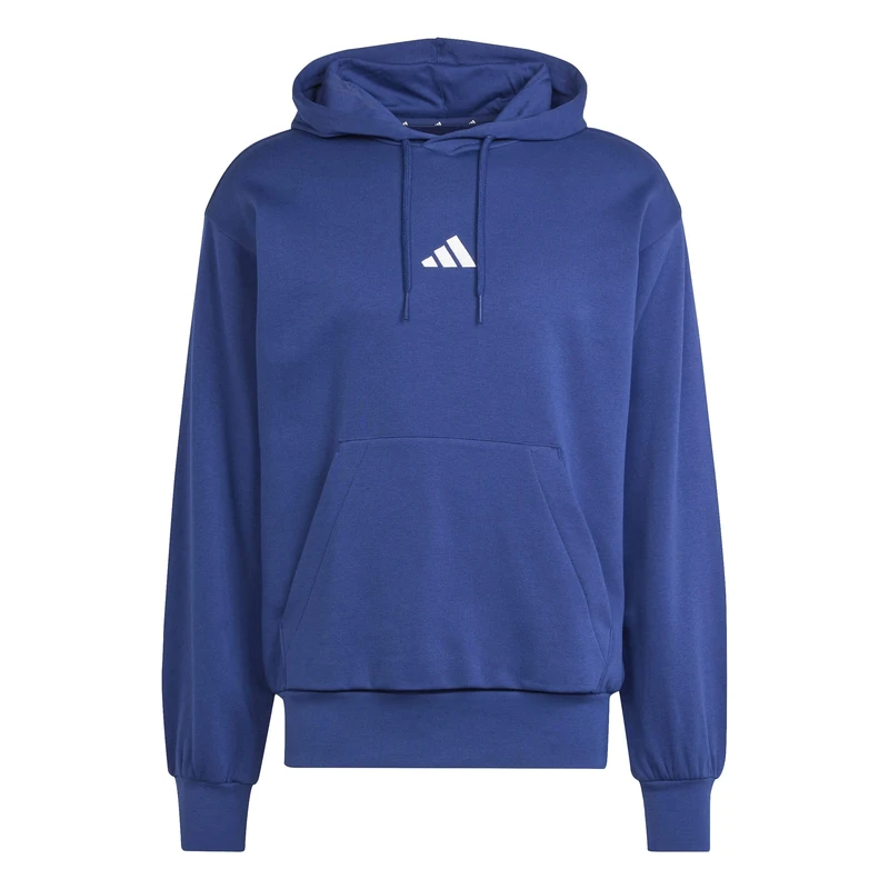 adidas Men's ESSENTIALS FEELCOZY FLEECE HOODIE, dark blue/white, L