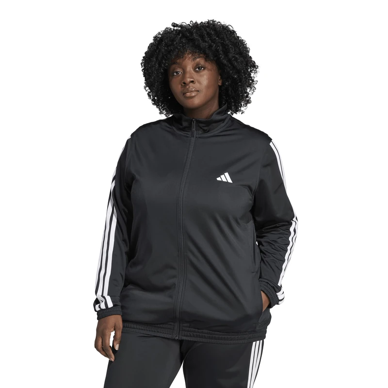 adidas Women's TRICOT 3-STRIPES TRACKTOP, black/white, L