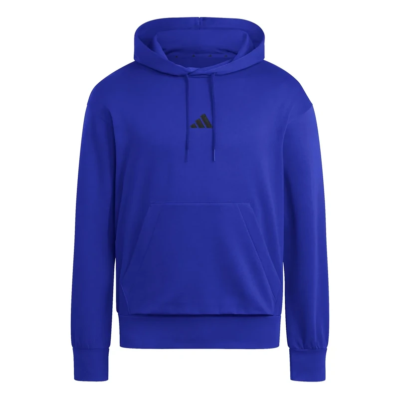 adidas Men's ESSENTIALS FEELCOZY FLEECE HOODIE, team royal blue/black, L