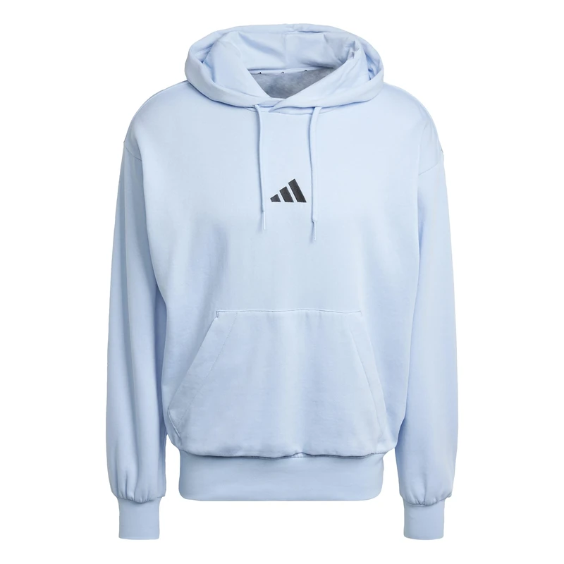 adidas Men's ESSENTIALS FEELCOZY FLEECE HOODIE, glow blue/black, L