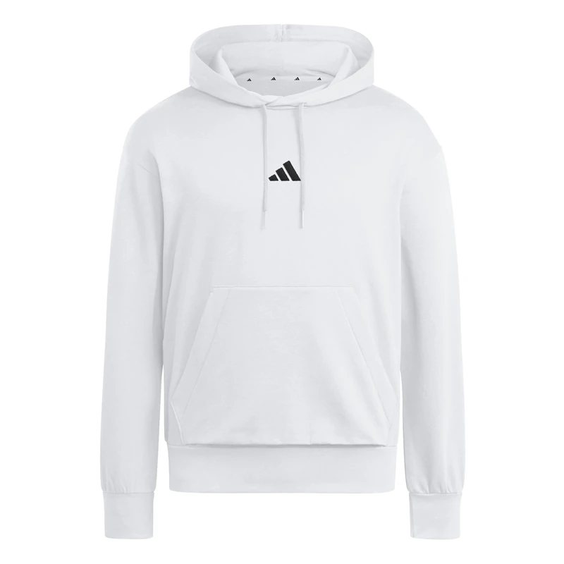 adidas Men's ESSENTIALS FEELCOZY FLEECE HOODIE, white/black, XL