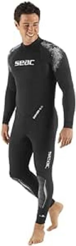 SEAC Cover 5 mm, One-piece UltraStretch Neoprean Diving Wetsuit, black, XXL