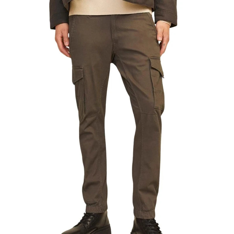 Jack & Jones Paul Flake Ana Men's Cargo Trousers - 33-32, Brown, 33 W/32 L