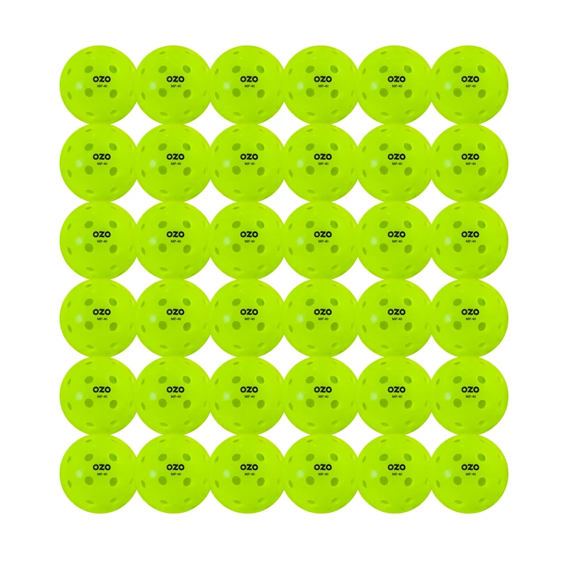OZO Pickleball - Set of 36 Outdoor Balls, 40 holes, Rotational Mould