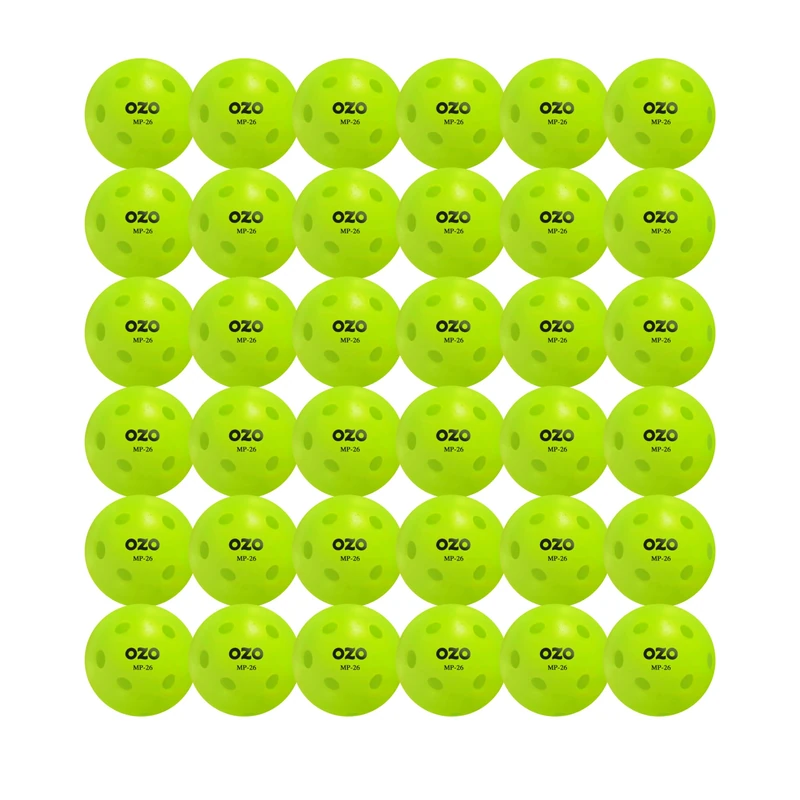 OZO Pickleball - Set of 36 Indoor Balls, 26 holes, Rotational Mould