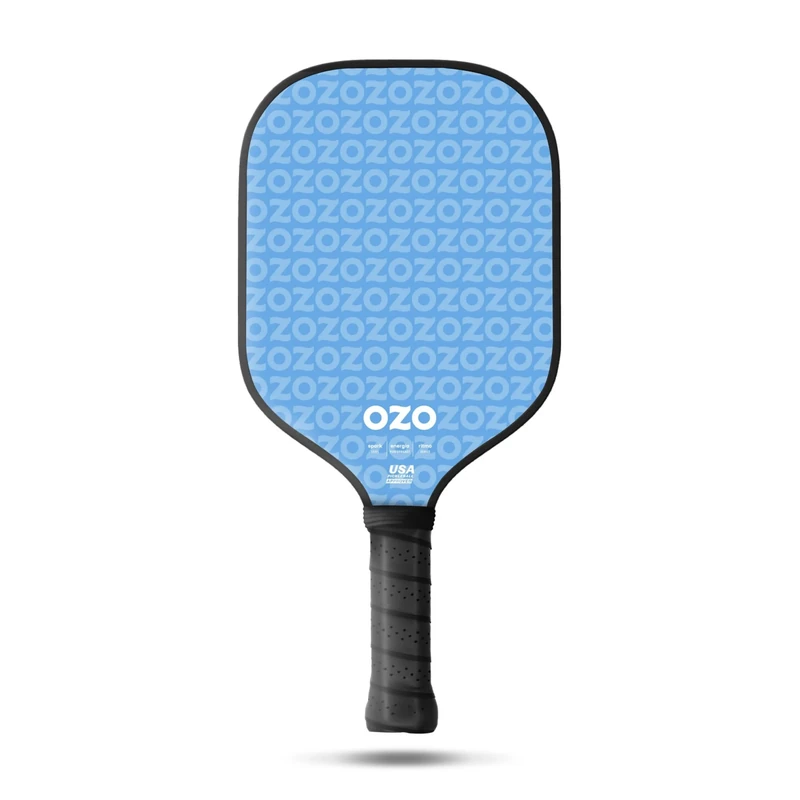 OZO Pickleball - Spark Beginner Power Paddle - USAPA Approved Beginner Power Paddle - Carbon Fiber Face Racket (Blue)