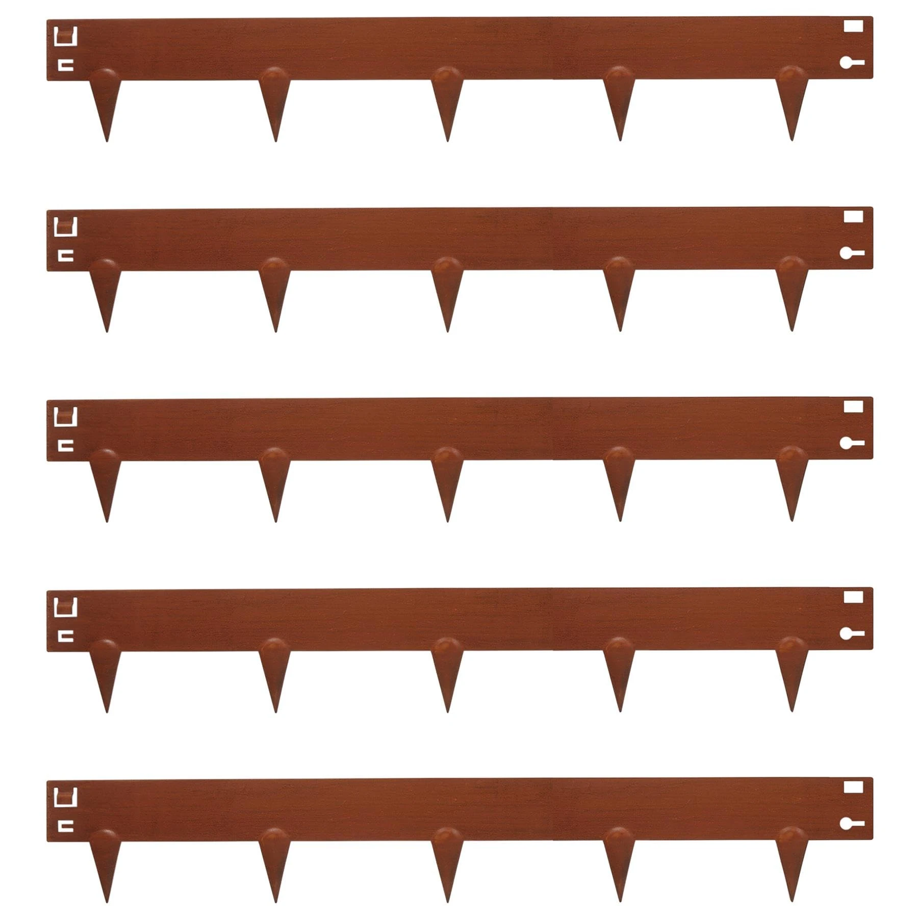 Harbour Housewares 5M Lawn Edging Border - 8cm Face Height - Rust - Galvanised Steel Garden Border Edging Flexible Grass Landscaping Pathway Edge Strip