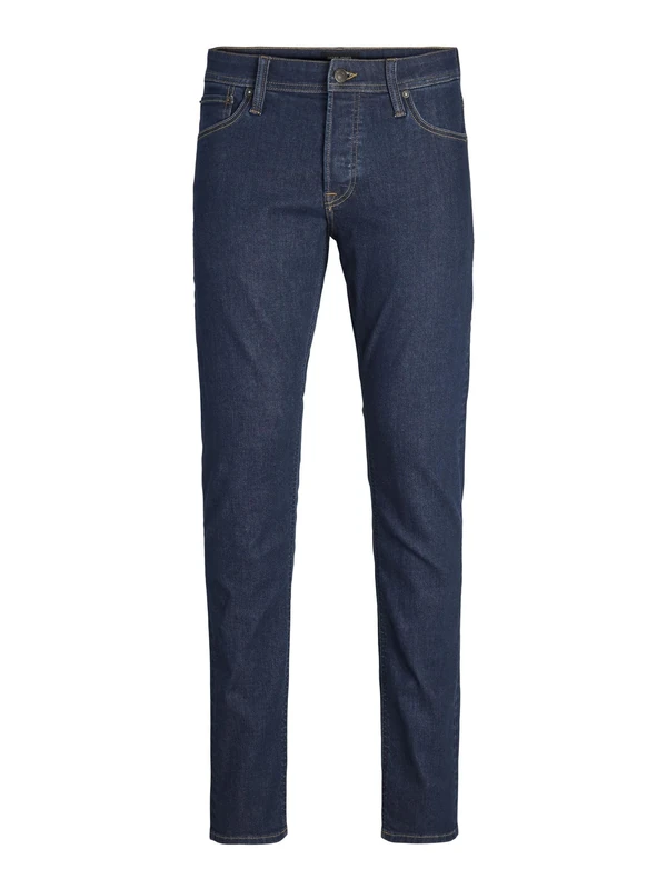 JACK & JONES Mens Slim Fit Jeans with Low Rise Button Fly Denim Pants for Men UK, Blue Denim Colour, Size: 32W / 32L