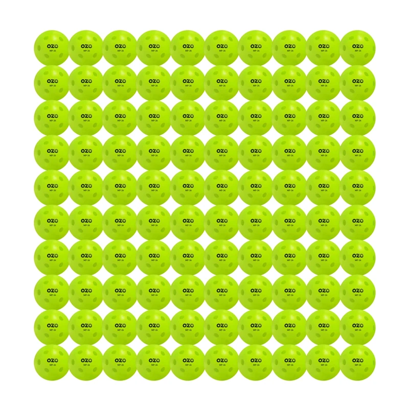 OZO Pickleball - Set of 100 Indoor Balls, 26 holes, Rotational Mould