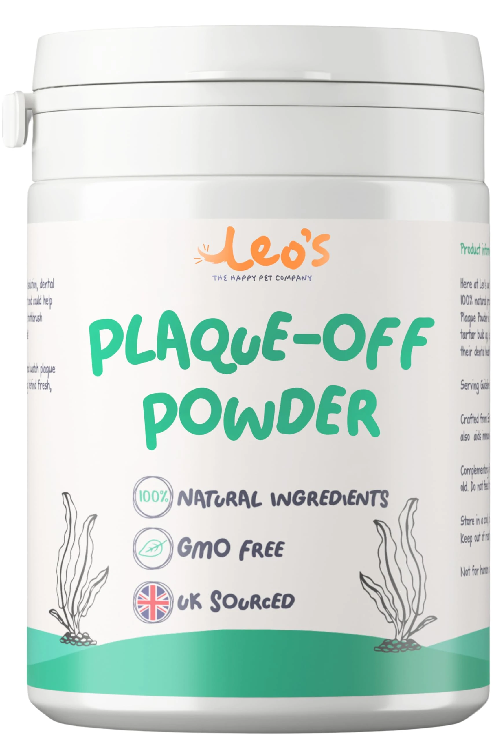 Leo's Plaque Off Powder for Dogs & Cats | 200g | Pet Teeth Cleaning | Cat & Dog Breath Freshener Dental Products | 100% Natural | No Dog Toothbrush or Dog Toothpaste | Plaque Remover for Dogs & Cats