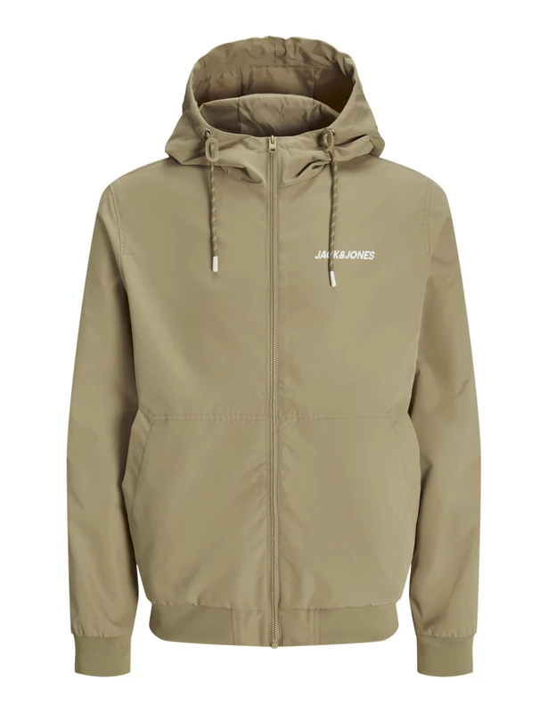 JACK & JONES Men's Jjerush Hood Bomber Noos Short Jacket, Crockery/detail: solid, L