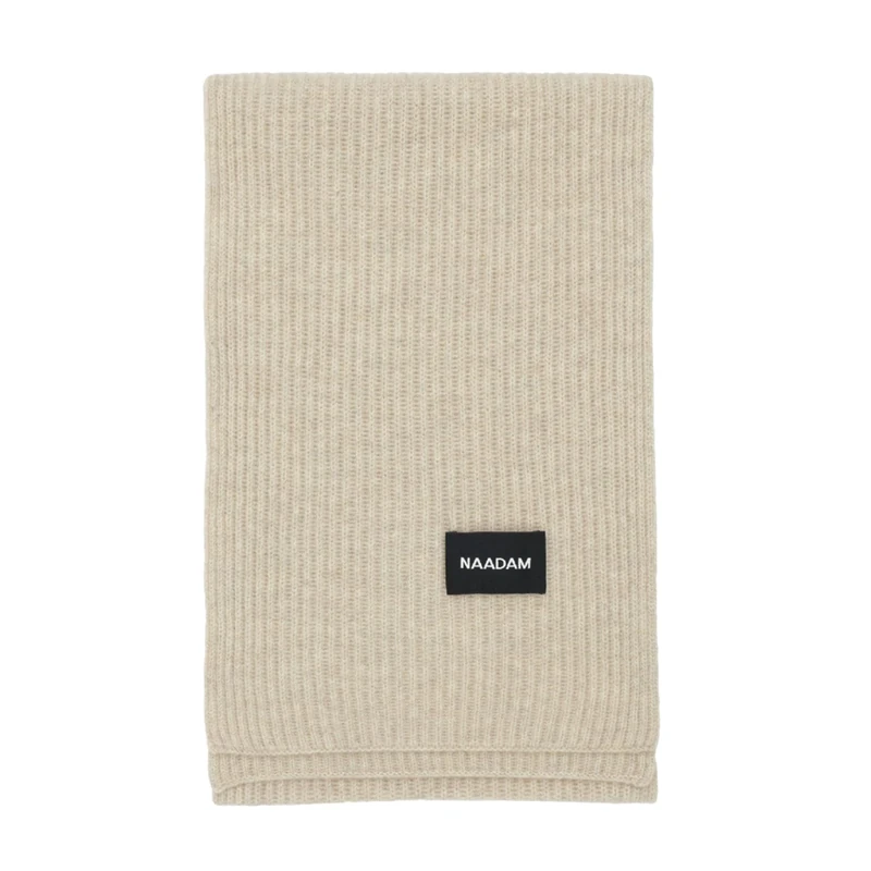 NAADAM Signature Cashmere Ribbed Scarf, Oatmeal, One Size