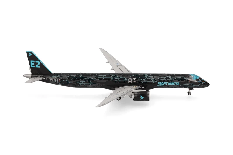 Herpa airplane model Embraer E195-E2 "Tech Eagle", on a scale of 1:200, plastic miniature without pedastal, model building, collectors edition