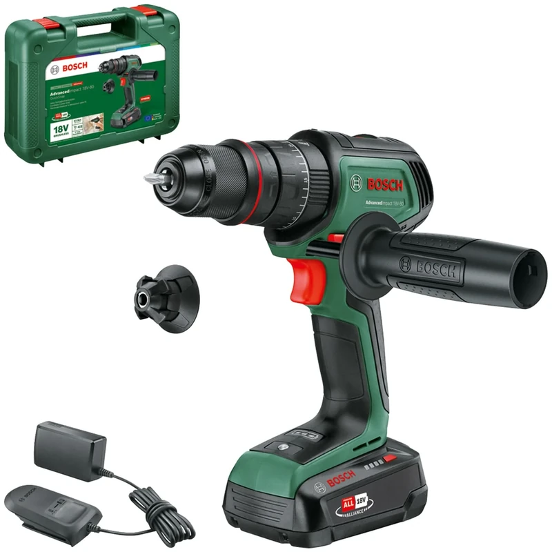 Bosch AdvancedImpact 18V-80 QuickSnap Cordless Impact Driver (18V System; No Charb; 82 Nm; 13 mm Man. Met; Battery/Charger)