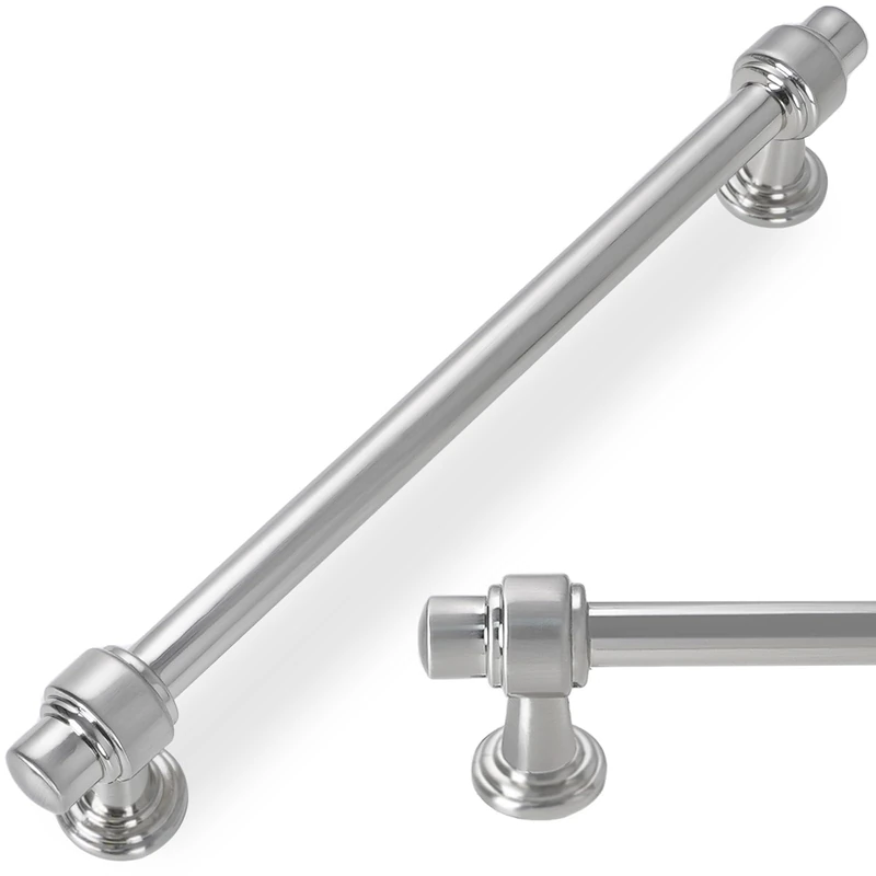 POVEFONK 10 Pack 6-1/4 inch(160mm) Brushed Satin Nickel Kitchen Cabinet Handles Cabinet Pulls Sliver Drawer Pulls Kitchen Cabinet Hardware Handles Drawer Pulls Dresser Handles